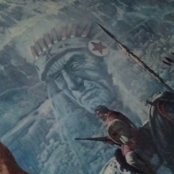 Wood Decoupage Arrowhead Shape Native American Scene - Picture 6 of 9